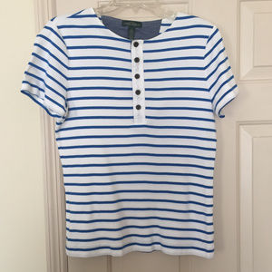 Ralph Lauren Striped T-shirt with button detail